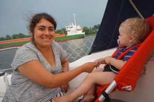 Noch lacht Johana aka SeaDoc, noch lagen wir auch nicht auf der BAcke